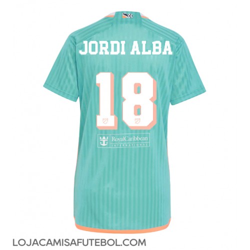 Camisa de Futebol Inter Miami Jordi Alba #18 Equipamento Alternativo Mulheres 2024-25 Manga Curta